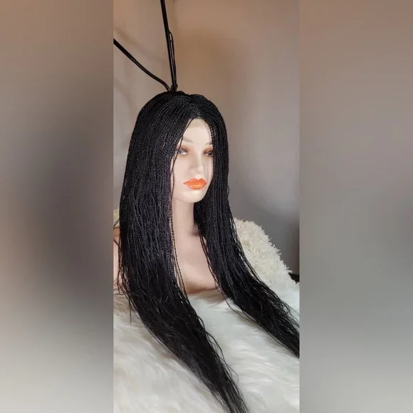 Elegant Black Braided Wig - Picture 6 of 7